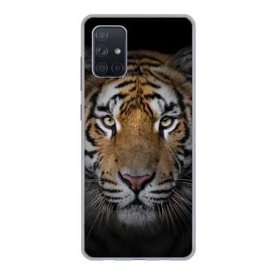 Produktbild von MuchoWow® Handyhülle Schutzhülle Hülle für Samsung Galaxy A51 Tiger - Wildtiere - Porträt - Schwarz - Tiere Silikon Softcase Handy Hülle - Schutzabdeckung