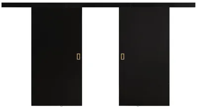 Produktbild von KIER FURNITURE Schiebetür Komplettset WERDI PLUS DUO Sliding Door, Raumteiler Schiebetür Schwarz 192x205x1,6 cm