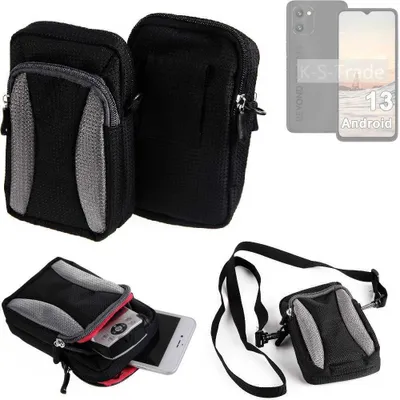Produktbild von K-S-Trade Holster Schutz Hülle kompatibel mit UMIDIGI C1 Plus Handy Hülle Gürteltasche Umhängetasche mit Zusatzfach schwarz