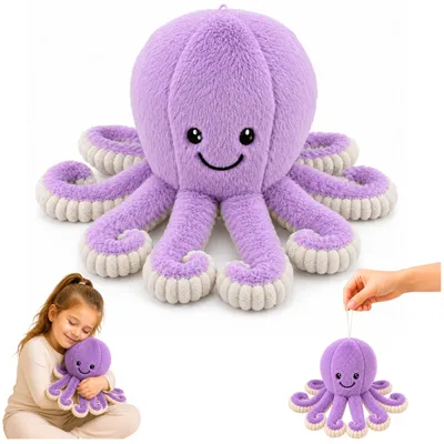 Produktbild von Plüsch-Oktopus, Kuscheltier mit elastischen Tentakeln, lila, 30 cm