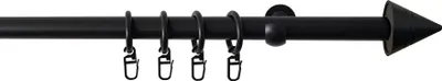 Produktbild von SN Deco Gardinenstange Como, 1-läufig, schwarz, Ø20 mm, inkl. Zubehör, 120 cm Fixmaß