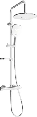 Produktbild von Mexen KX17 Brausegarnitur für Aufputzmontage mit Kopfbrause und Thermostatmischer, Chrom/Weiß - 771501791-02