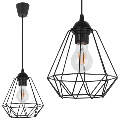 Produktbild von Diamant Pendelleuchte Draht Loft Edison – Retro Hängelampe Deckenleuchte Industrie Design