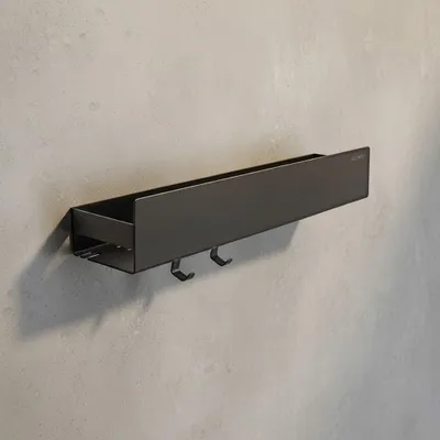 Produktbild von Duschbrause, 42 cm, bohrenlos, Edelstahl, schwarz