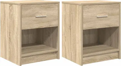 Produktbild von Nachttische 2 Stk. mit Schublade Sonoma-Eiche 40x34x50 cm