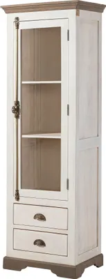 Produktbild von MASSIVMOEBEL24 Vitrine Mango 65x45x190 weiß lackiert TOULOUSE #102