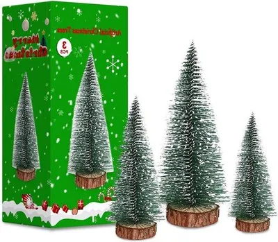 Immagine prodotto di Albero di Natale artificiale in 3 misure: mini albero di Natale con base in legno (10/15/20 cm)