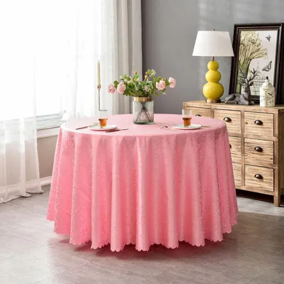 Immagine prodotto di Tovaglia rettangolare in tessuto jacquard, colore rosa, 150 x 210 cm, realizzata in poliestere