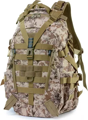 Produktbild von (Tarnung Braun) 25L Militärischer Taktischer Rucksack, Leichter Wanderrucksack, Camping-Outdoor-Rucksack