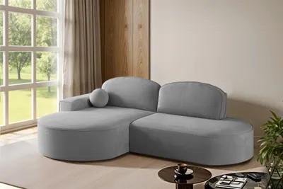 Produktbild von Ecksofa Schlafsofa Sofa GIRONA Stoff Salvador Grafit Ottomane Links