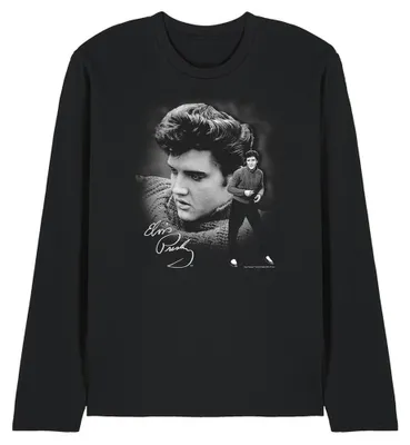 Immagine prodotto di Elvis Presley - Maglietta unisex da uomo/donna, maniche lunghe TV32976 (L) (Nero)