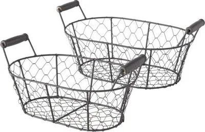 Immagine prodotto di Cestini decorativi in metallo, grigio-marrone, 26-31 cm
