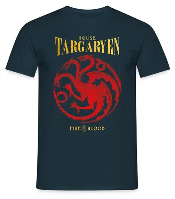 Produktbild von Spreadshirt Game Of Thrones Haus Targaryen Fire & Blood Männer T-Shirt, 4XL, Navy