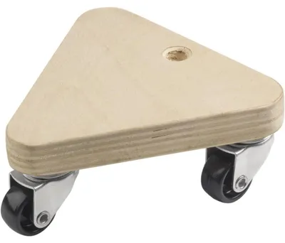 Zdjęcie produktu dla Rolka transportowa o wymiarach 134 x 134 x 134 mm - udźwig 100 kg - wykonana z płyty wiórowej - koła z tworzywa PP