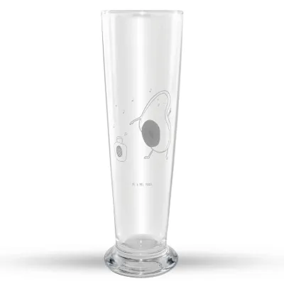 Produktbild von Mr. & Mrs. Panda Bierglas Avocado Tanzen - Transparent - Geschenk, Feier, Weißbierglas, Musik, Mr Mrs Weizenglas, Weizen Glas, Party, Weizenbier, Bier, Singen