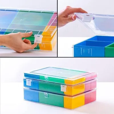 Obrázek produktu pro Třídící box na šrouby a drobné součástky, 7 přihrádek, 225 × 335 × 55 cm