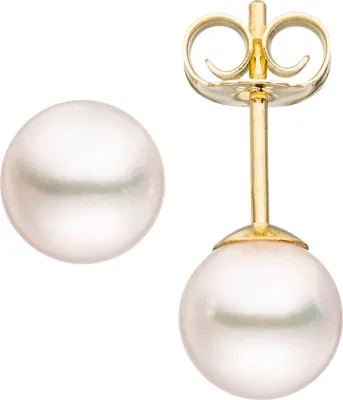Produktbild von JOBO Ohrstecker 585 Gold Gelbgold 2 Akoya Perlen 6,5 mm