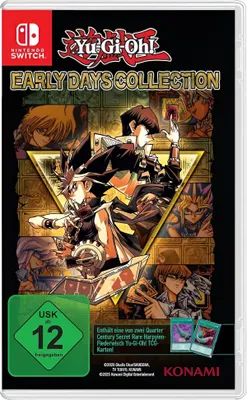 The image shows the front cover of a Nintendo Switch game called Yu-Gi-Oh! Early Days Collection. It features anime-style artwork of characters from the Yu-Gi-Oh! series.