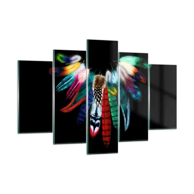 Produktbild von Bilder auf glas - Vogel Feder Farbe Komposition - 150x100cm - Glasbilder - Wandbilder - Kunstdruck - zum Aufhängen bereit - Wanddekoration aus Glas - Glas Bilder - Wandbild auf Glas - GEA150x100-2932