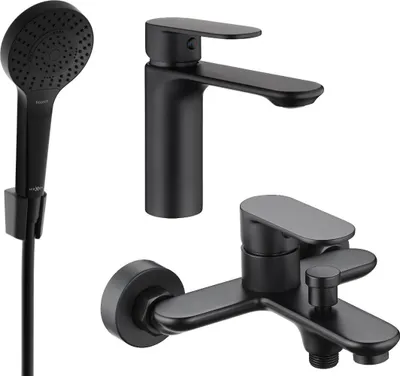Produktbild von Mexen Milo R05 Badewannenset, Schwarz - 71303R05-70