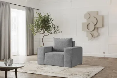 Produktbild von Sessel Designersessel ESTELLE in Stoff Abriamo Grau