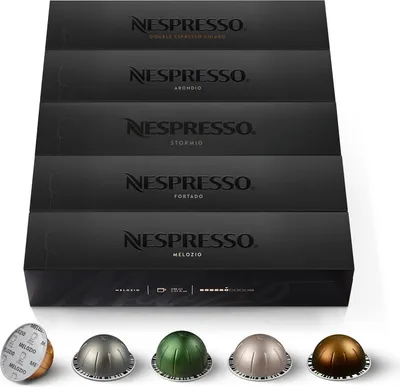 Produktbild von NESPRESSO VERTUO, Auswahl an Signature Kaffee (230ml), Gran Lungo (150ml) und Double Espresso (80ml), mittlere bis dunkle Röstungen, 50 Kaffeekapseln