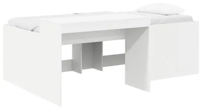 Image de Lit haut pour enfants avec bureau Blanc 90 x 200 cm