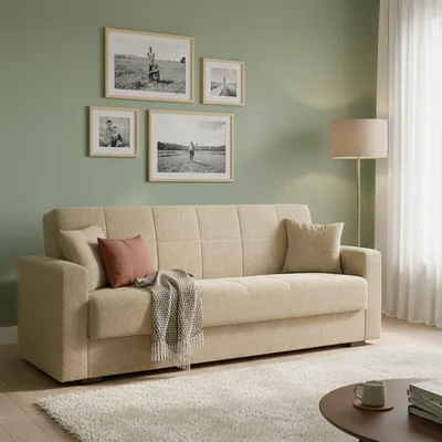 Immagine prodotto di Dmora Divano Letto 3 Posti Ambrogino 80x212 cm Nero, Contenitore Reclinabile