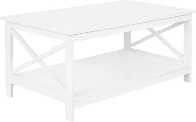 Obrázek produktu pro BELIANI Konferenční stolek bílý 55 x 100 cm MDF deska stolu matná obdélníková klasika