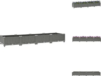 Immagine prodotto di vidaXL Letto rialzato 160x40x23 cm in polipropilene - Vasi da fiori e fioriere