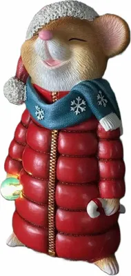 Produktbild von Figur Lebkuchenmaus rot 19,5 x 8 x 11 cm braun
