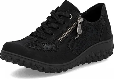 Zdjęcie produktu dla Rieker szerokie H sportowe sznurowane buty czarny