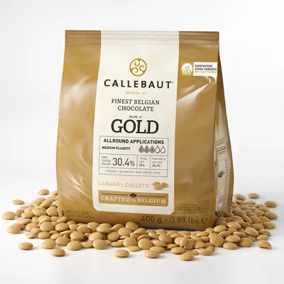 Produktbild von Callebaut GOLD Karamell-Schokoladenkuvertüre Callets - 400g