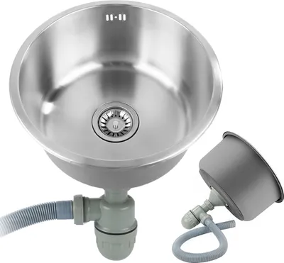 Produktbild von Edelstahl Rund Küchenspüle 41cm Ø Einbauspüle Spülbecken
