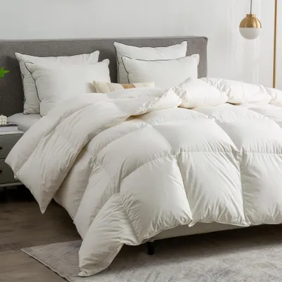 Produktbild von Einzelbettdecke 100% Baumwolle - Daunenfüllung - 155 x 220 cm - Boxsteppdesign