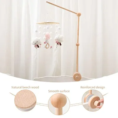 Produktbild von Baby Mobile Halterung Holz Babybett, Mobile Halterung Wickeltisch Laufstall