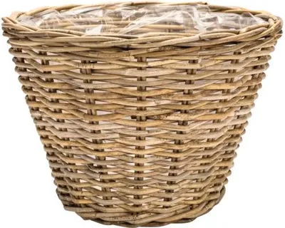 Produktbild von Pflanzkorb Leah Full Kubu Naturfaser Ø 35 cm H 25 cm grau braun