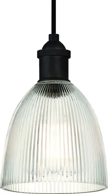 Produktbild von Pendelleuchte Vintage geölte Bronze und geriffeltes Klarglas mit 1 Lichtquelle