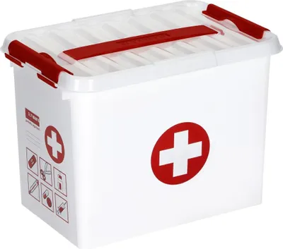 Produktbild von Sigma home 79301604, Aufbewahrungsbox, Rot, Weiß, Rechteckig, Kunststoff, Abbildung, Drinnen