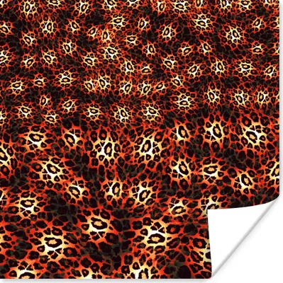 Produktbild von MuchoWow® Poster Leopard - Muster - Orange 30x30 cm - Wandposter - Printing
