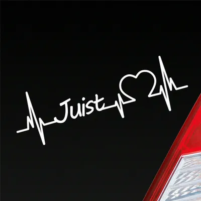 Produktbild von Auto Aufkleber Juist Herz Puls Insel Island Nordsee Liebe Love 19x6 cm Weiss Glanz Sticker Heckscheibenaufkleber