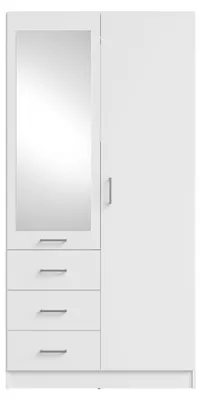 Produktbild von Masseno Drehtürenschrank NEVARIS 101/200,5/58cm 2-türig mit Spiegel Weiß