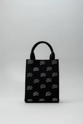 Produktbild von Karl Lagerfeld A1W50026 K/Autograph Small Tote, Einheitsgröße, schwarze Details, kleine Tragetasche, 65% recycelte Baumwolle
