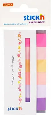 Obrázek produktu pro Záložka samolepicí Stick'n Hopax, 45x15 mm, papírová, jarní barvy, 6x30 ks