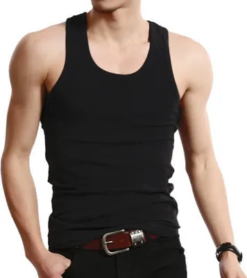 Produktbild von 4 x Herren Feinripp Unterhemd Tank Top schwarz Gr. XL von Garcia Pescara aus Baumwolle