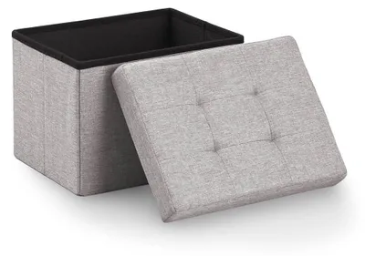 Produktbild von Blumtal Sitzbank mit Stauraum - Truhenbank mit Stauraum 41x31x31 cm - kleine Sitztruhe mit Stauraum Hellgrau