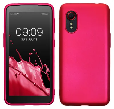 Produktbild von kwmobile Handyhülle für Samsung Galaxy Xcover 5 Hülle - Silikon Case metallisch schimmernd - Schutzhülle Cover - Metallic Pink
