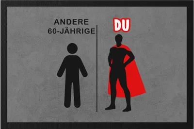 Produktbild von Andere 60-Jährige Du Fußmatte  Geburtstagsgeschenk zum 60. Lustige Geschenkidee Superheld
