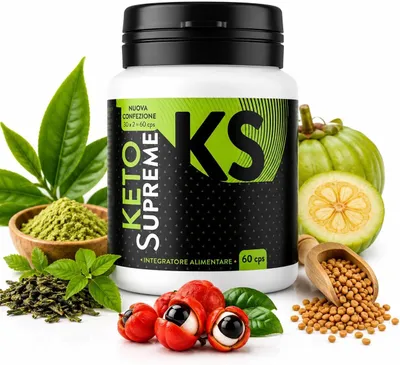 Immagine prodotto di Keto Supreme – Integratore Alimentare con Griffonia, Matè, Fieno Greco e Carruba – 60 Capsule