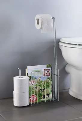 Produktbild von Stand WC Garnitur mit Klorollenhalter Ersatzrollenhalter und Zeitungs Ständer